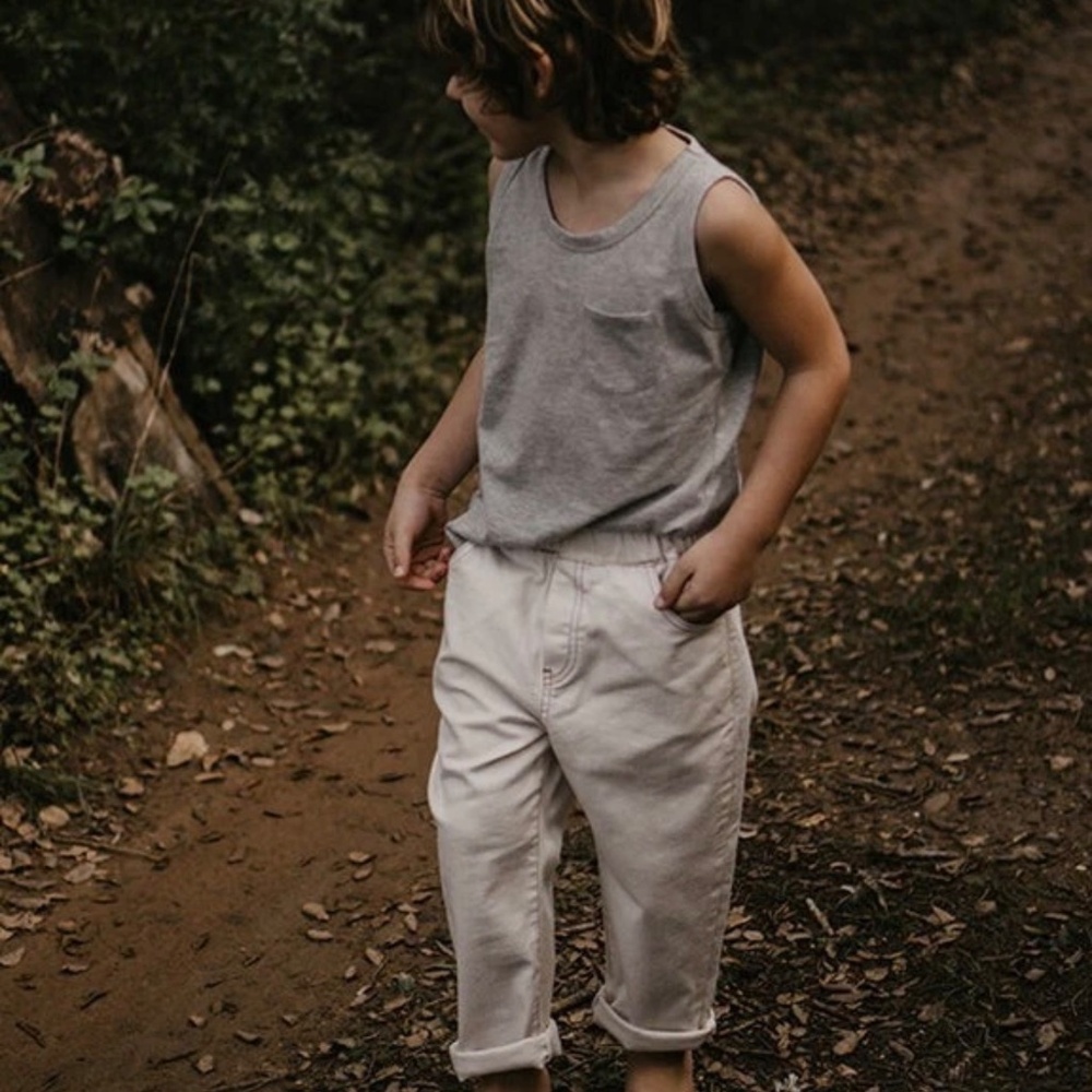 The Simple Folk Organic sustainable Kids denim, cream